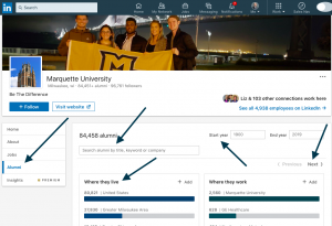 Marquette University Alumni Association LinkedIn page