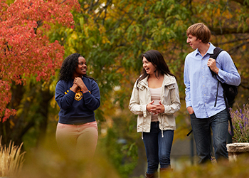 Students on Marquette campus in fall