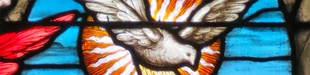 Dove in stained glass window