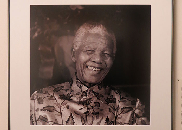 Nelson Mandela portrait in the Alumni Memorial Union