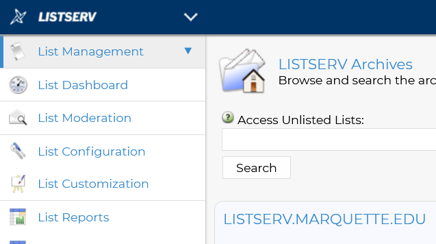 Click List Management > List Dashboard.