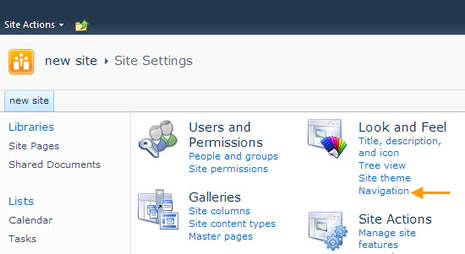 Click Navigation under Look and Feel.
