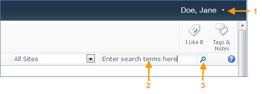 Sign in top right and enter search terms for sites you can access.