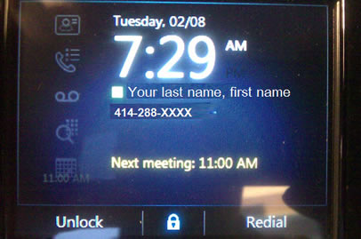 Screen when the phone is locked.
