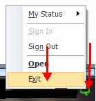 sign out of Communicator