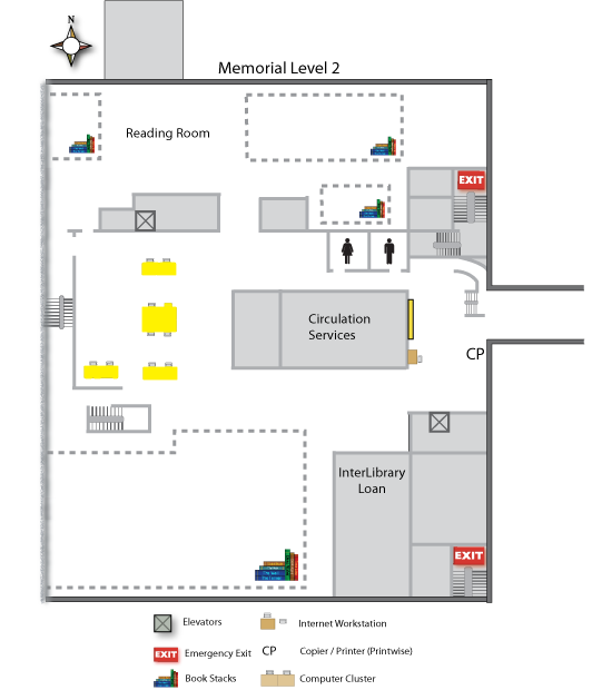 Memorial Library Level Two Map