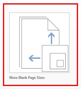 Microsoft Publisher-choosing more blank page sizes