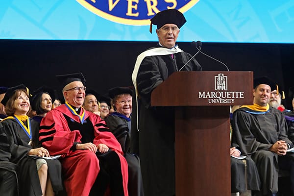 David Brooks addresses Marquette University's Class of 2019 