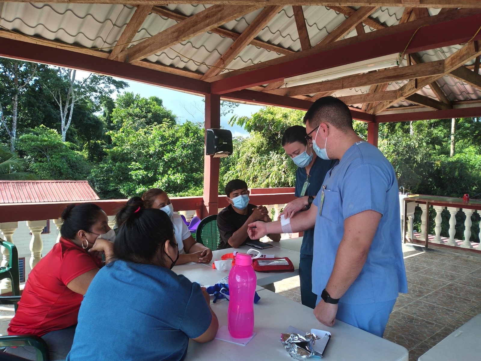 Associate Professor Josh Knox, PA-C with Marquette students in Belize