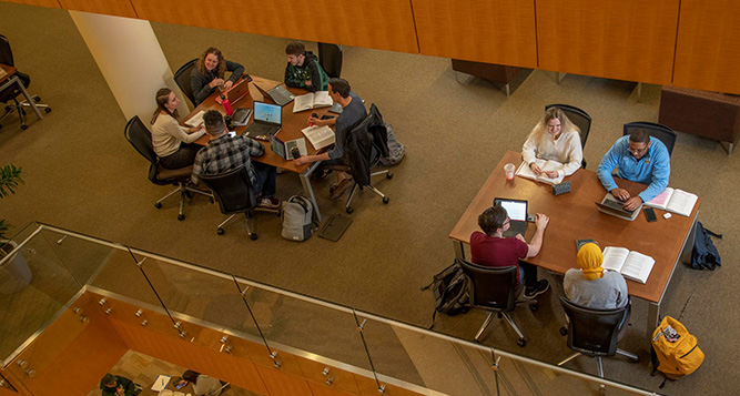 Students studying at the Marquette Law School