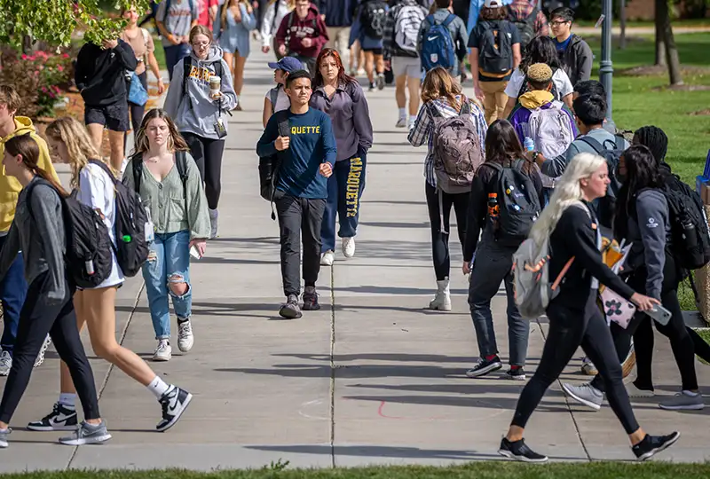 Students walking on Central Mall