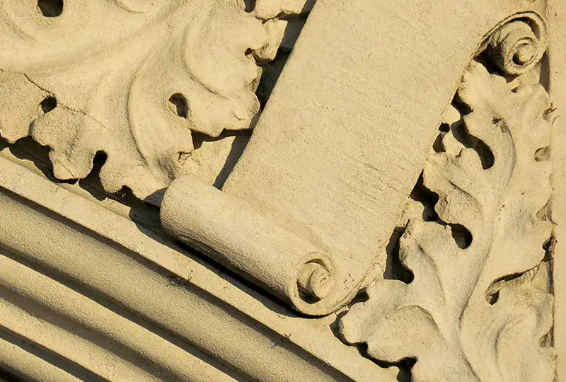 Scrollwork on Marquette University's Cramer Hall