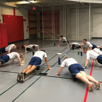 Students working out