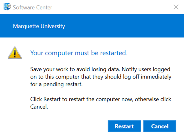 Select restart once again