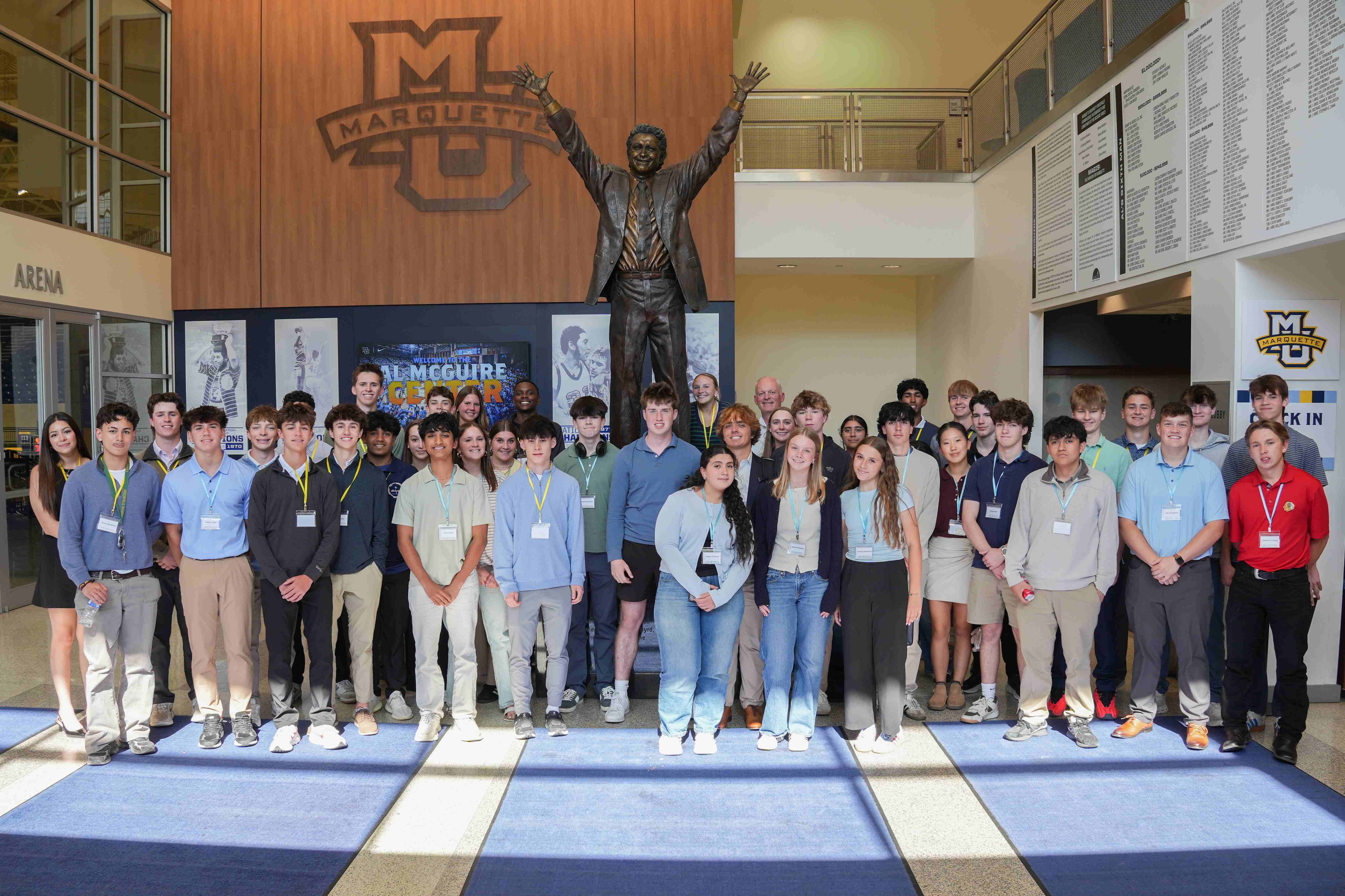 students tour Marquette Athletics