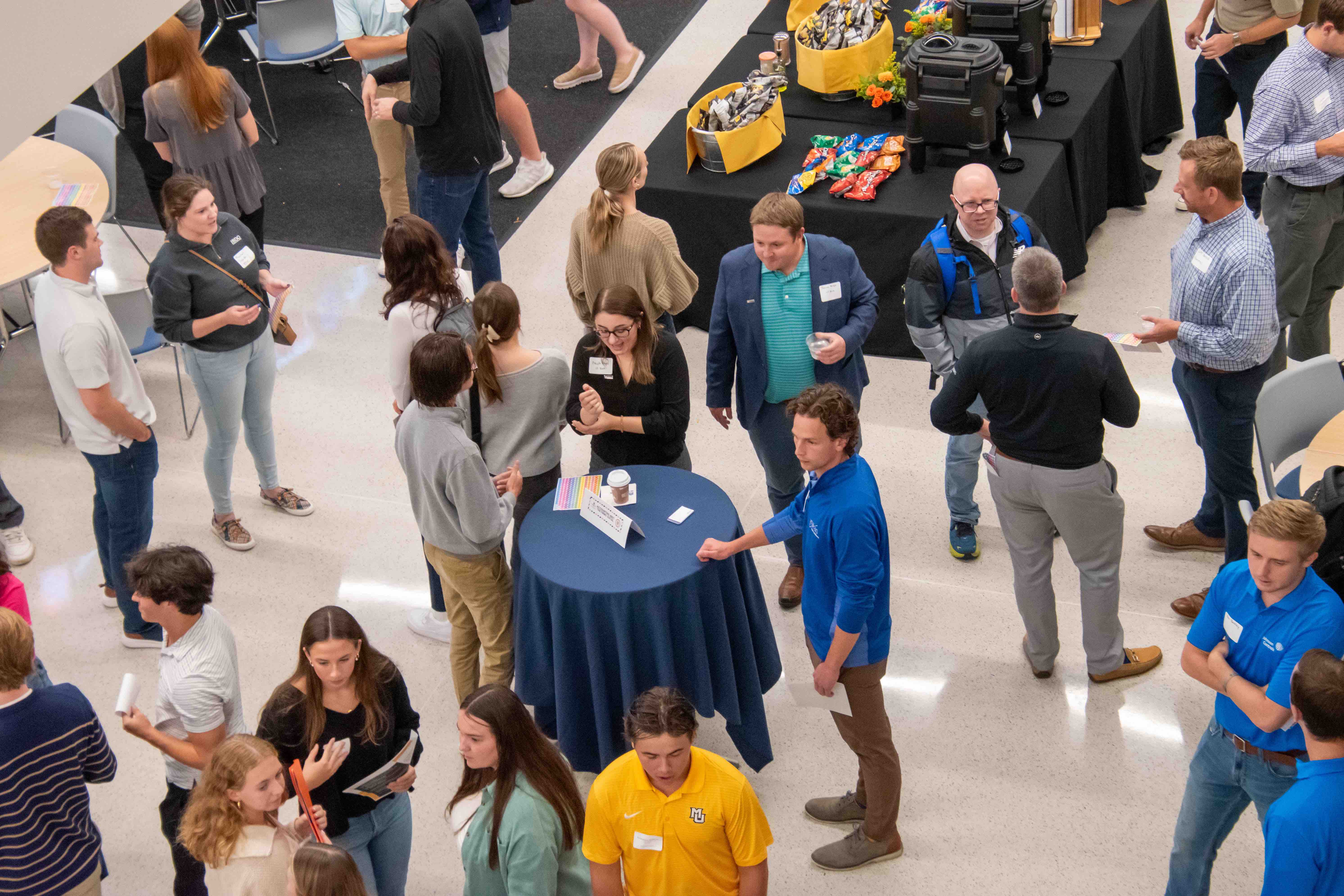 A Marquette career fair takes place in O'Brien Hall.