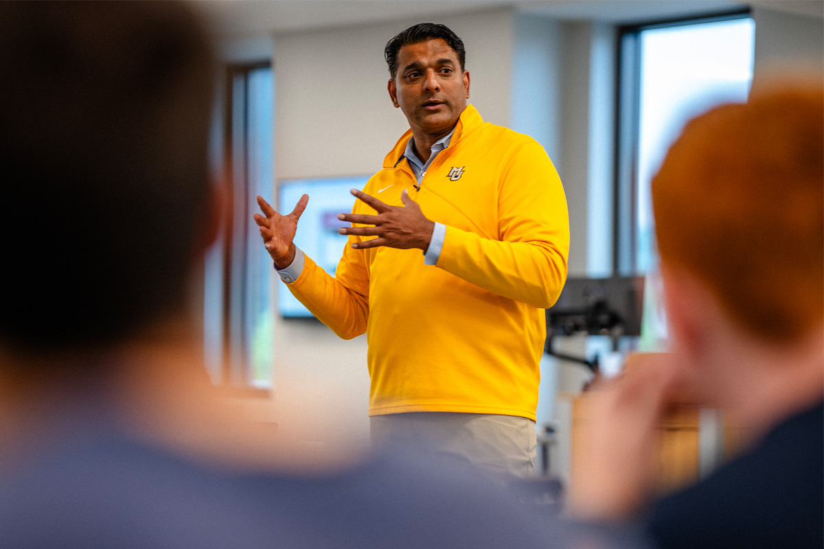 Dr. Manoj Babu teaches a class