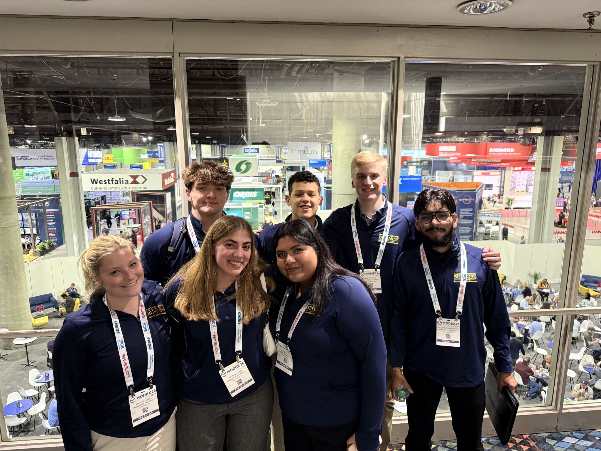 students pose at industry conference