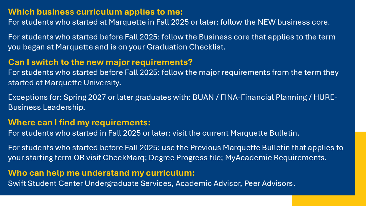 Business Curriculum FAQs