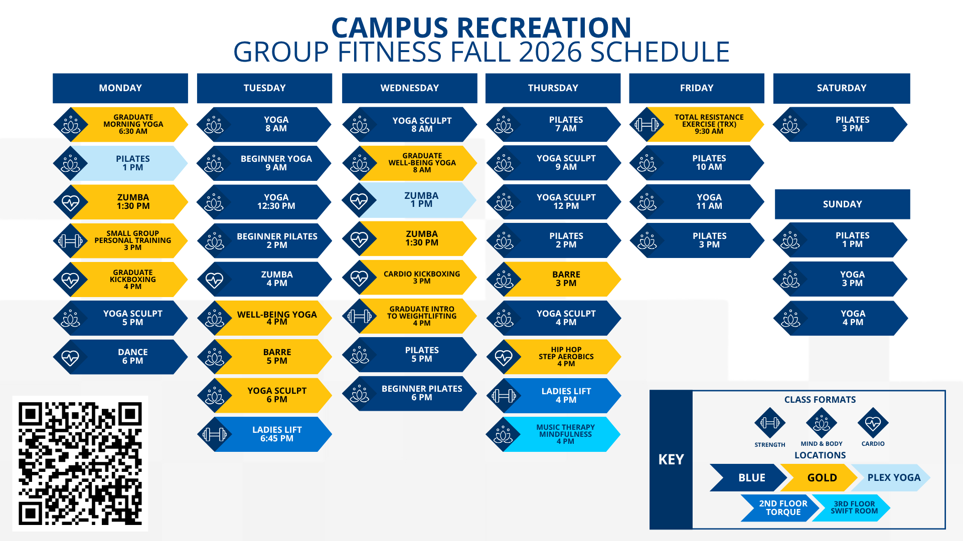 updated schedule for fall 26