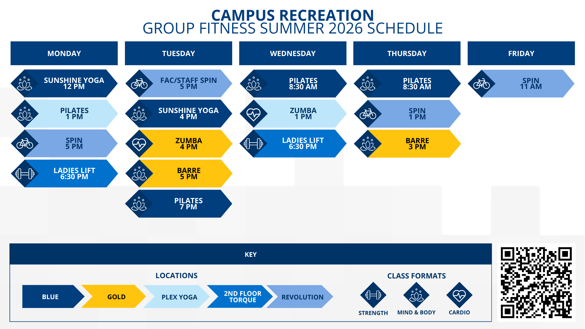 Group Fitness Summer 2026 Schedule