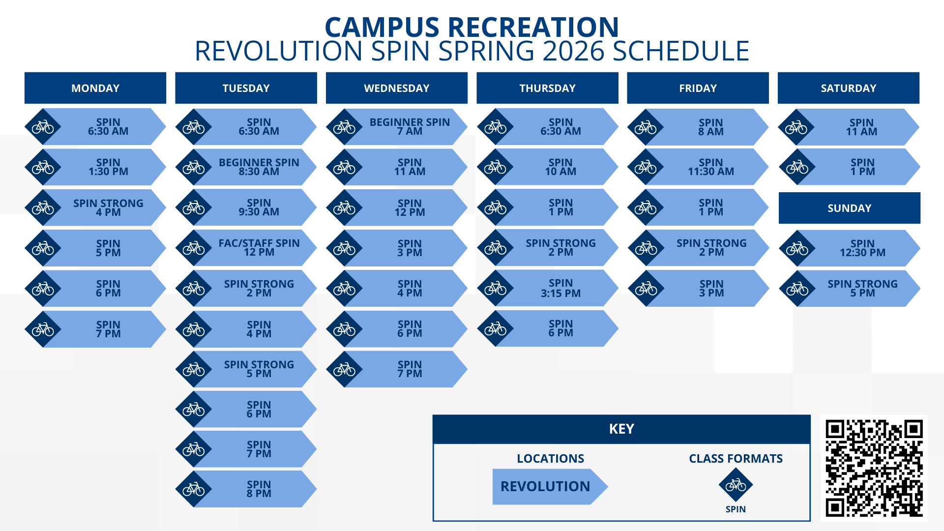 Spin Fall 2025 Schedule