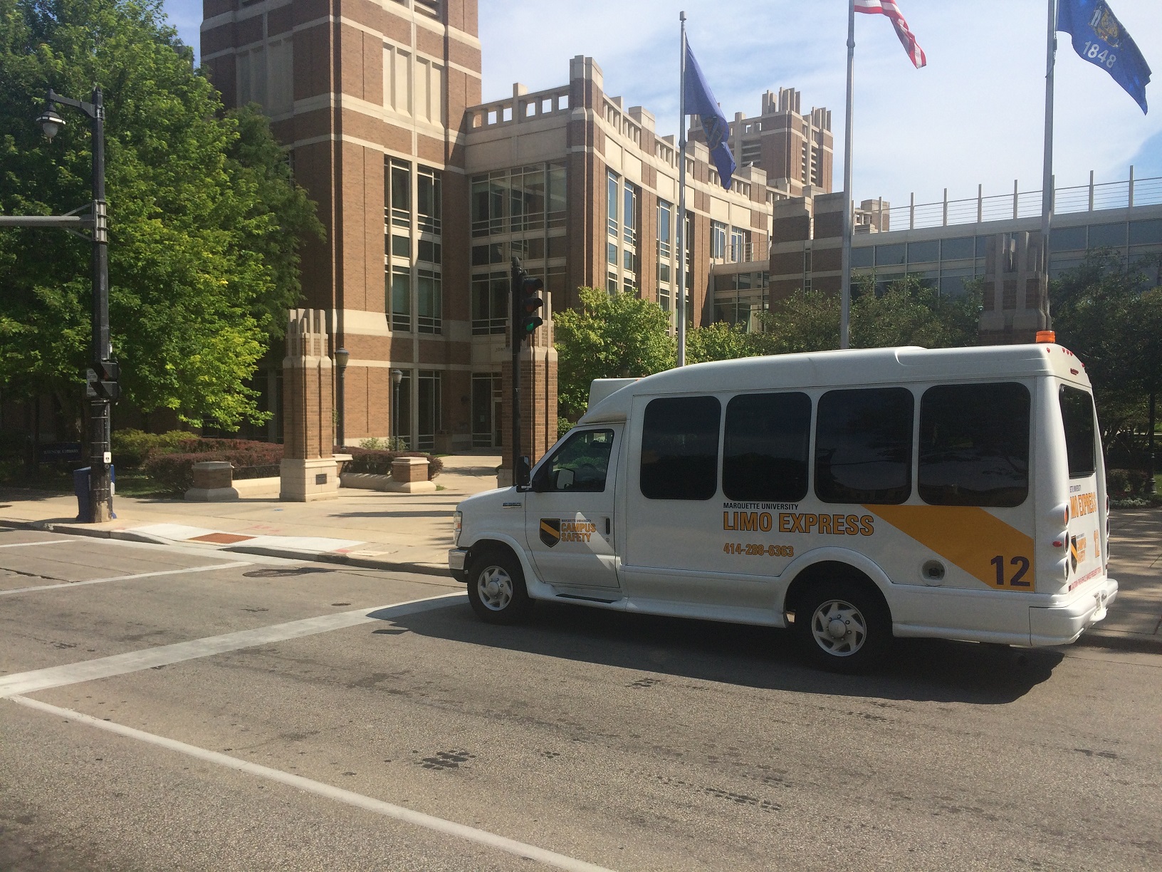LIMO Express outside of Raynor Library