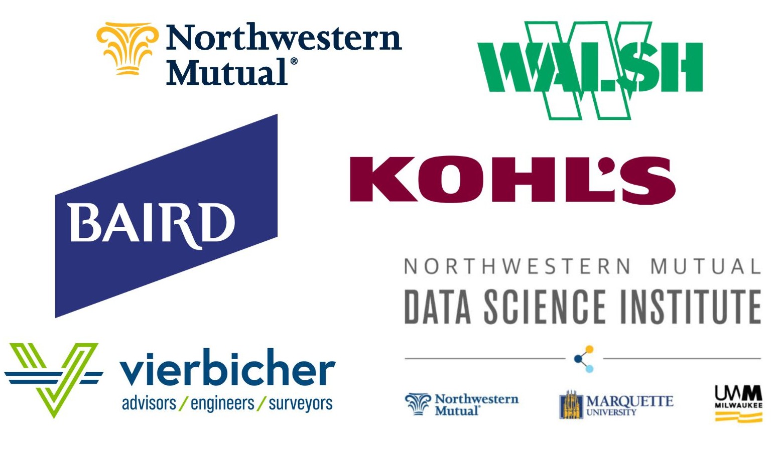 Thank you to the Career Center's Excellence Partners for their sponsorship, Northwestern Mutual, Northwestern Mutual Data Science Institute, Baird, Vierbicher, Walsh, and Kohl's