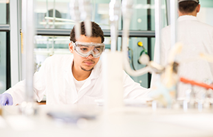 Student at lab bench