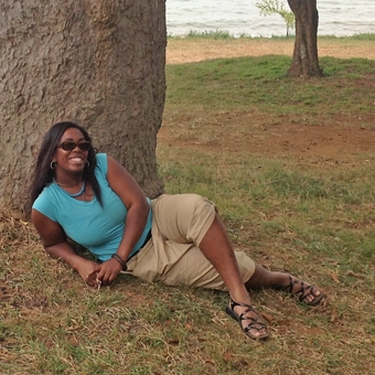 Student Justice Shorter on the shore of Lake Victoria.