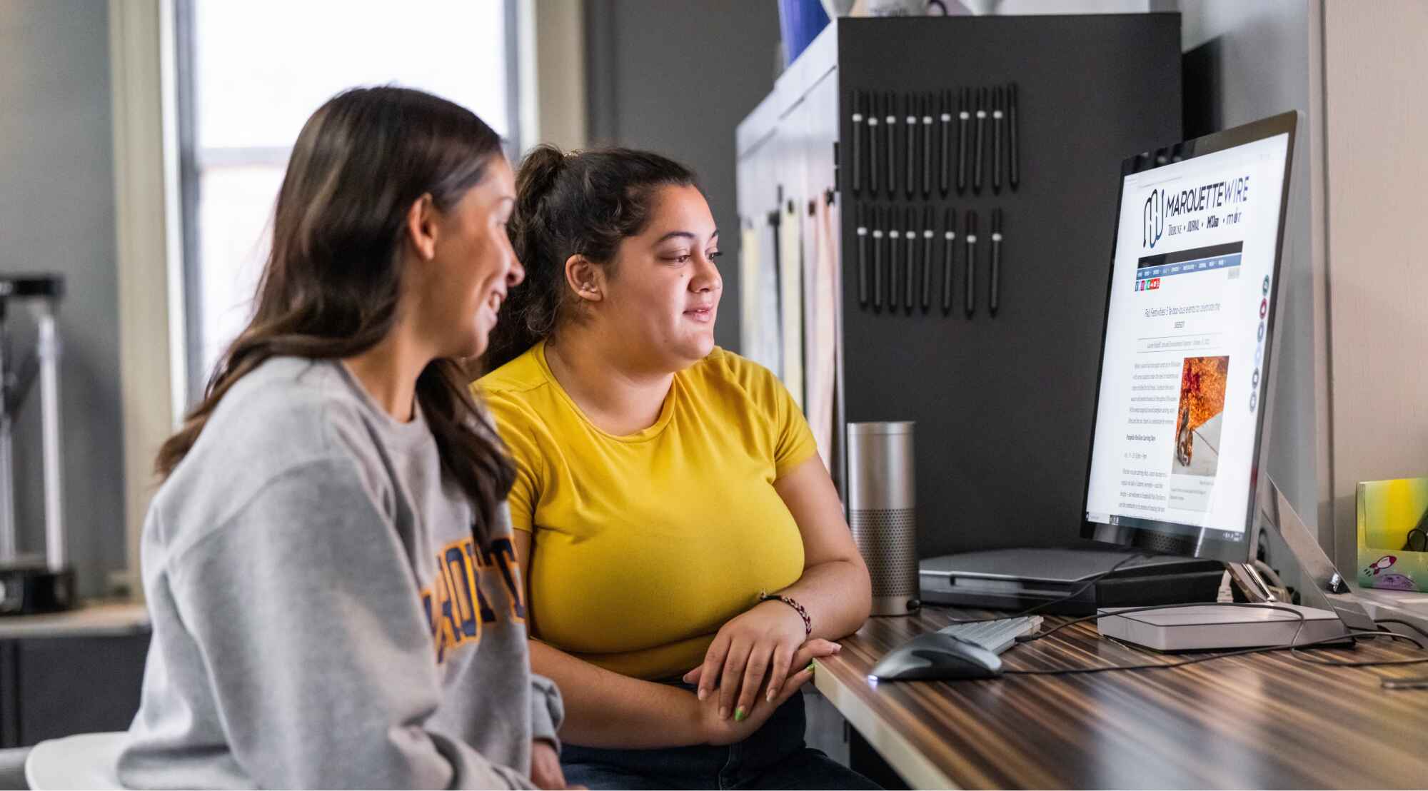 Two students talking