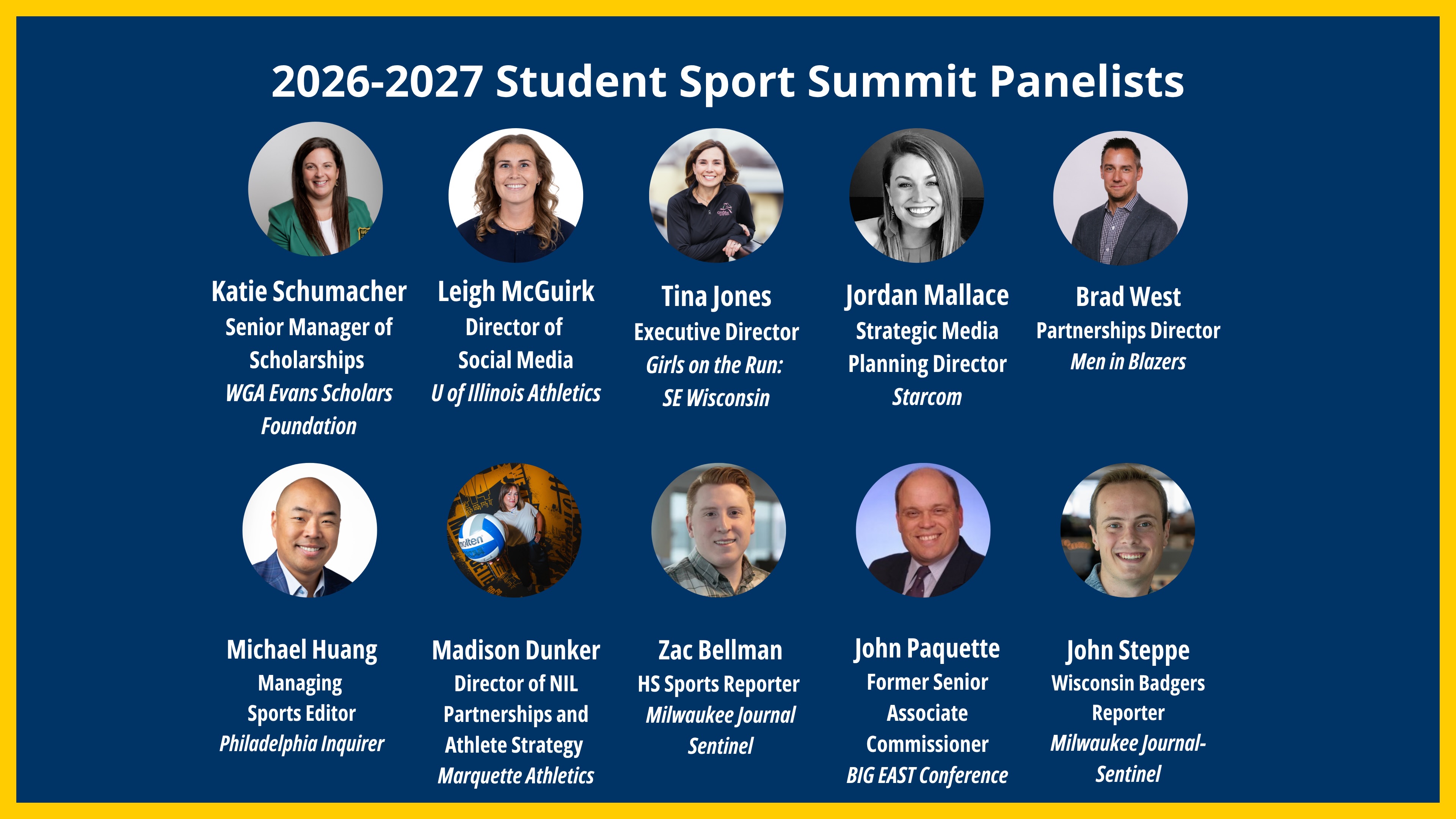 Panelists for the Student Sports Summit