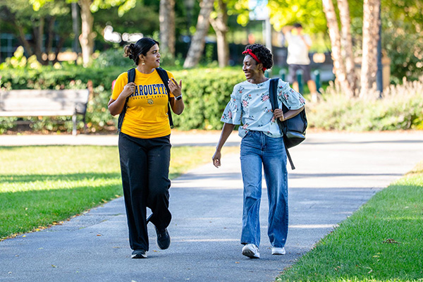 Students walking outdoors