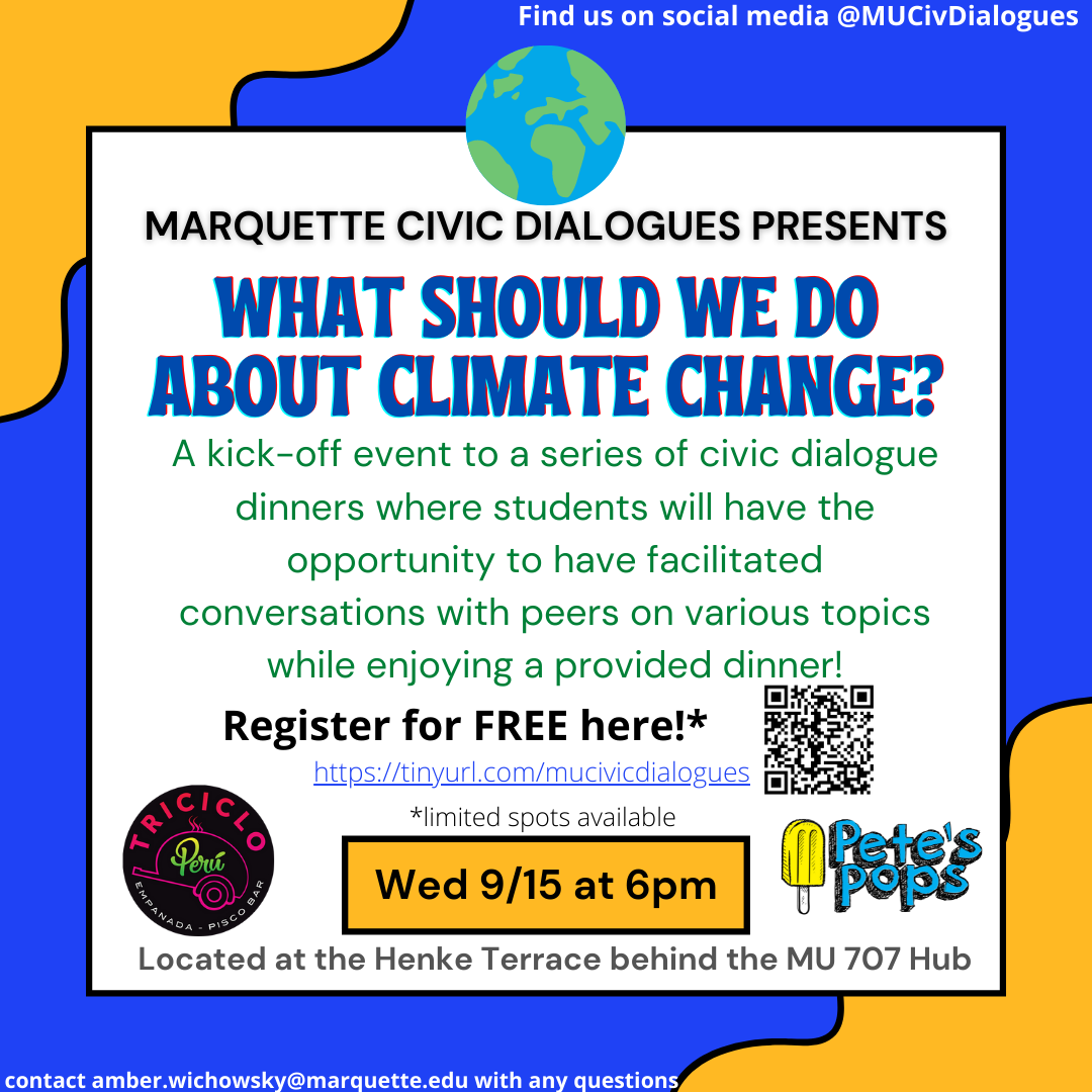 Marquette Civic Dialogues Dinner on Climate Change