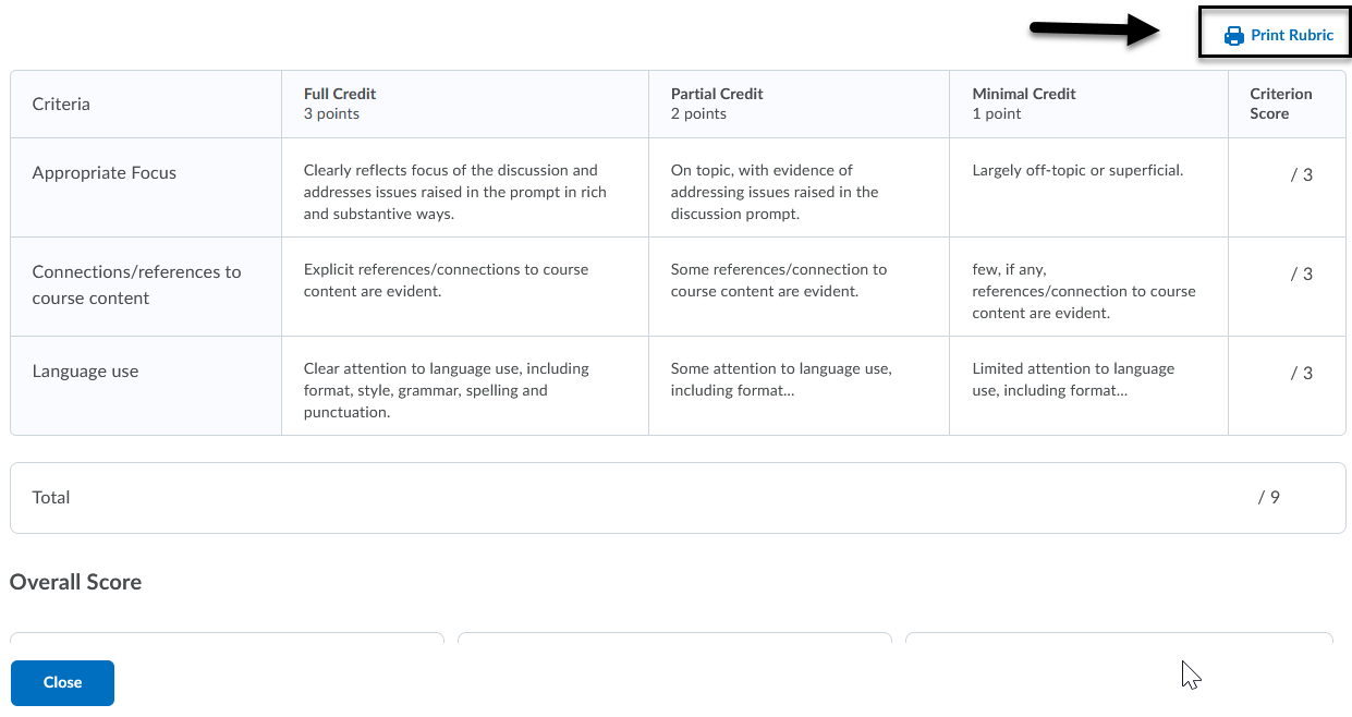 D2L Rubrics // Digital Learning // Marquette University
