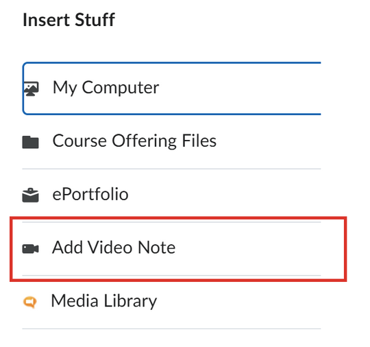 Select Video note from menu