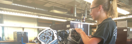 ambassador blog - co-op at Harley-Davidson engineering student working on a motorcycle engine