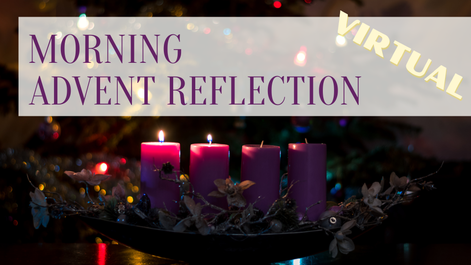 advent candles with title of session