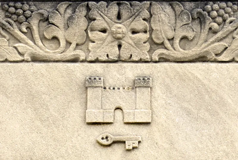 Castle and key from Haggerty Engineering Hall