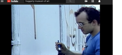 Keith Haring painting Construction Fence in 1983