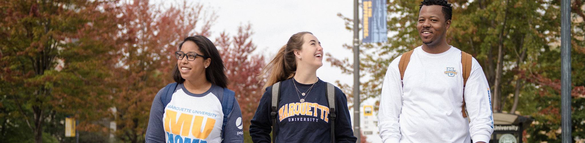 Students on the Marquette University campus