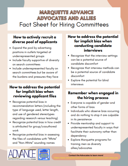 A&A fact sheet for hiring committees image