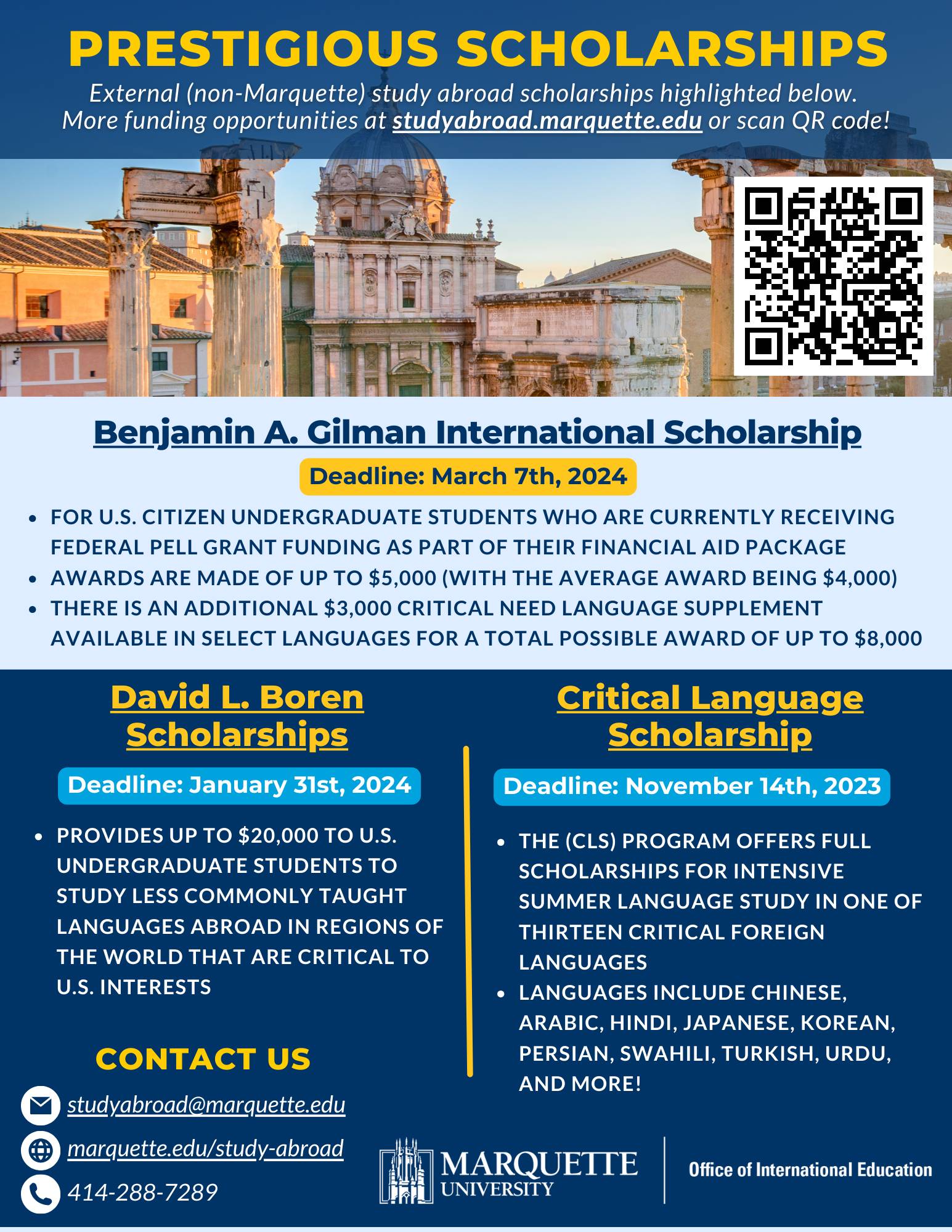 Study Abroad Scholarship Flyer
