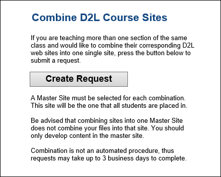 Desire2learn D2l Combining Courses It Services Marquette