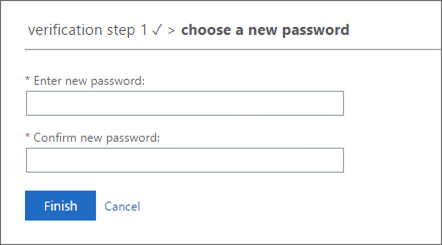 Choose a new password and verify password