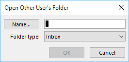 Select the folder type to open.