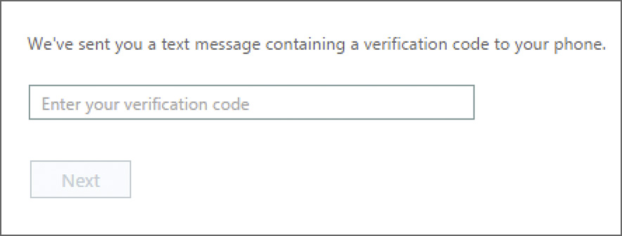 Enter text verification code