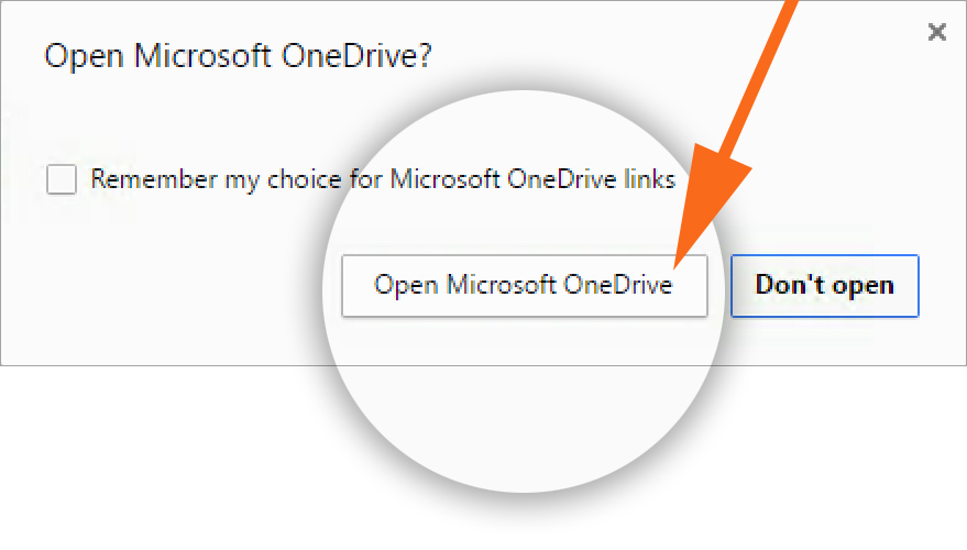 Confirm open Microsoft OneDrive