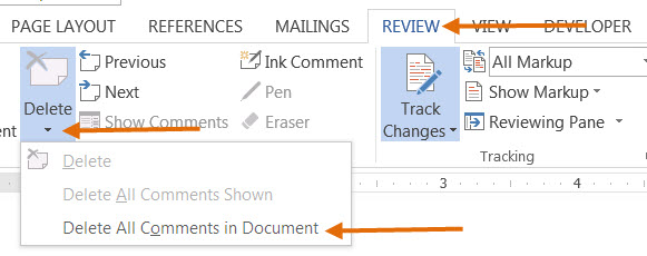 Microsoft Word Deleting Comments