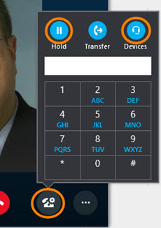 Click the Call Controls icon > Devices